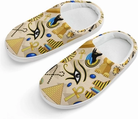 Egypt Ancient Symbols Art Print Slippers for Boys Girls Home Cotton Slippers Non-Slip Warm Little Kids Slippers