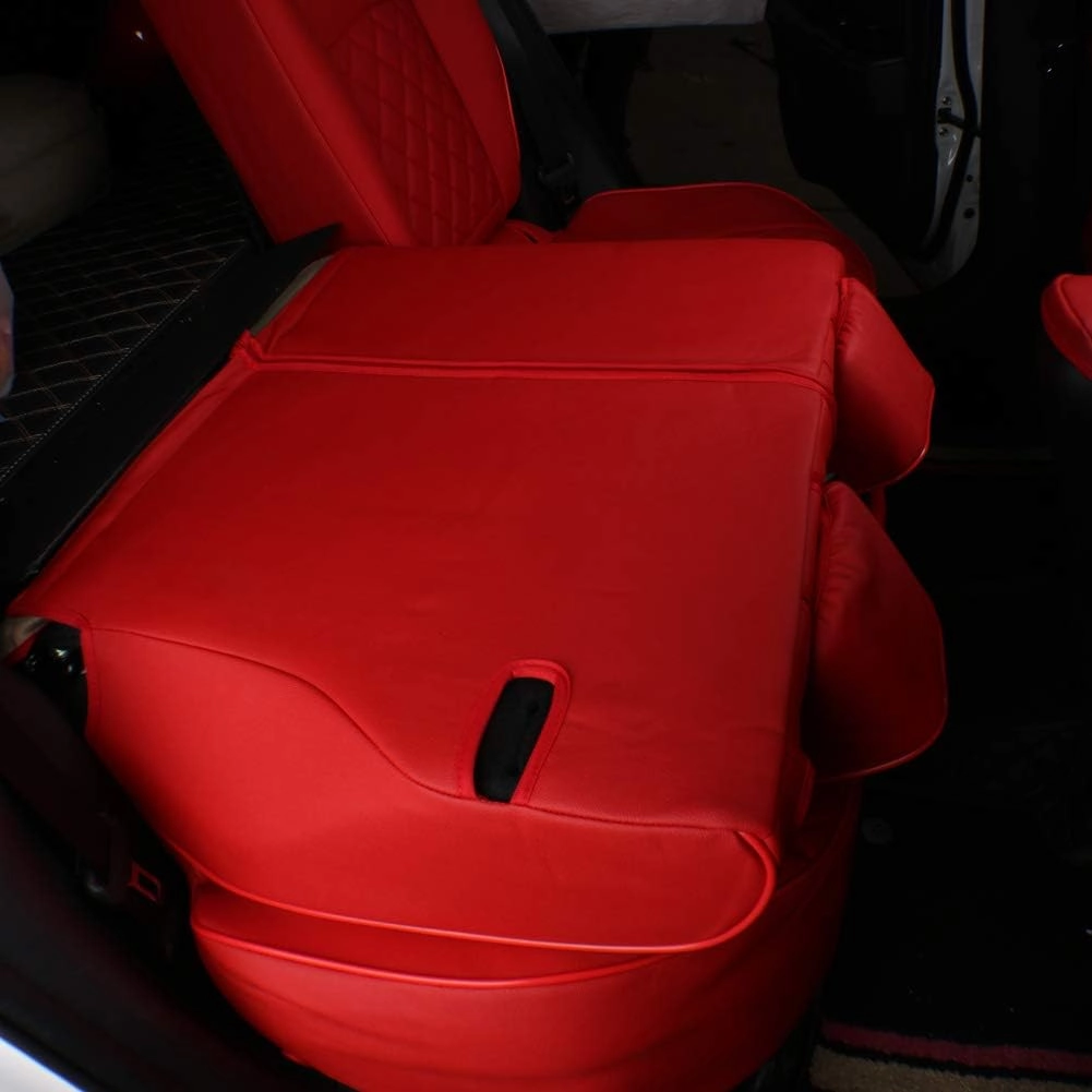 EKR Accord Car Seat Covers for Honda Accord EX-L,Touring,Sport,EX,Hybrid 2018 2019 2020 2021 2022(Rear Row 40/60 Split Backrest),Car Seat Protector,Waterproof Automotive Seat Covers, Leather(Red)