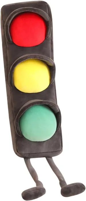 ELAINREN 3D Traffic Light Signs Plush Toy Multicoloured Simulation Road Light Stuffed Soft Pillow Safety Traffic Maker Crosswalk Signal Model Plushie Education Gifts/31.4''