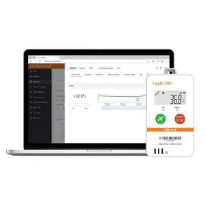 Elitech 4G Reusable Real-time Temperature Data Logger Light/Shock/Location, Built-in SIM Card, Shadow Data, Airplane Mode, Cloud Data Storage, SMS/Email/APP/Web Alarm, 100000 Points, Loget260-T