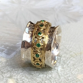 Emeralds Spinner Ring - New Beginnings 2.
