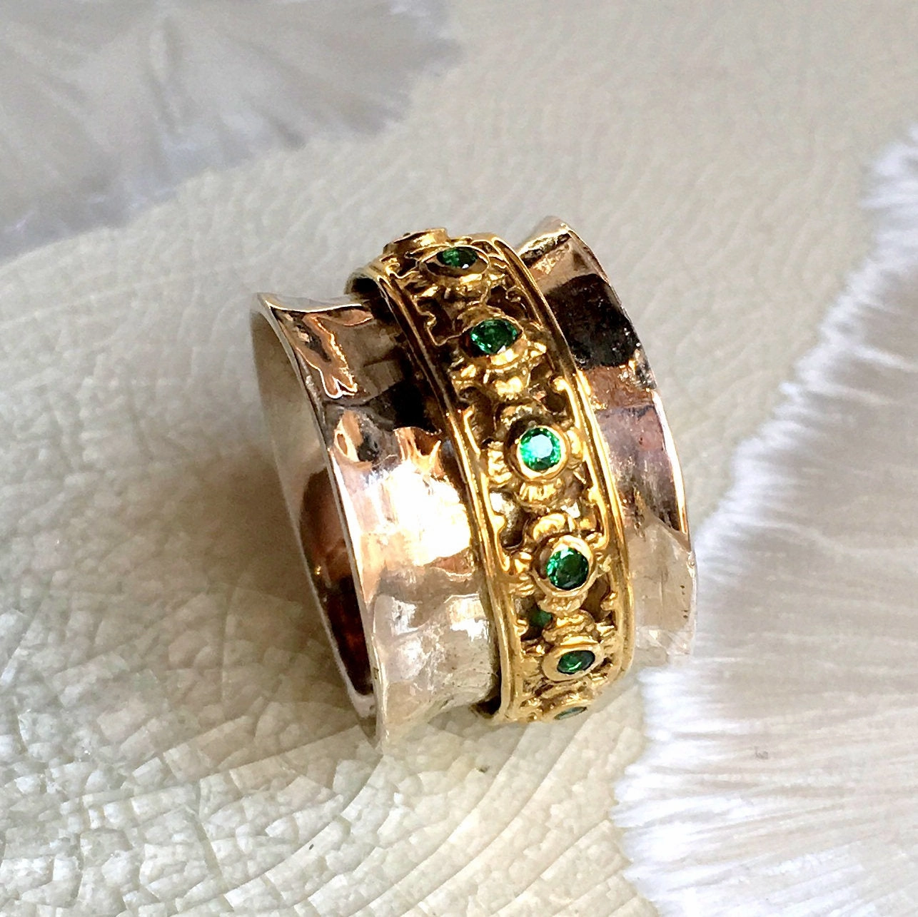 Emeralds Spinner Ring - New Beginnings 2.