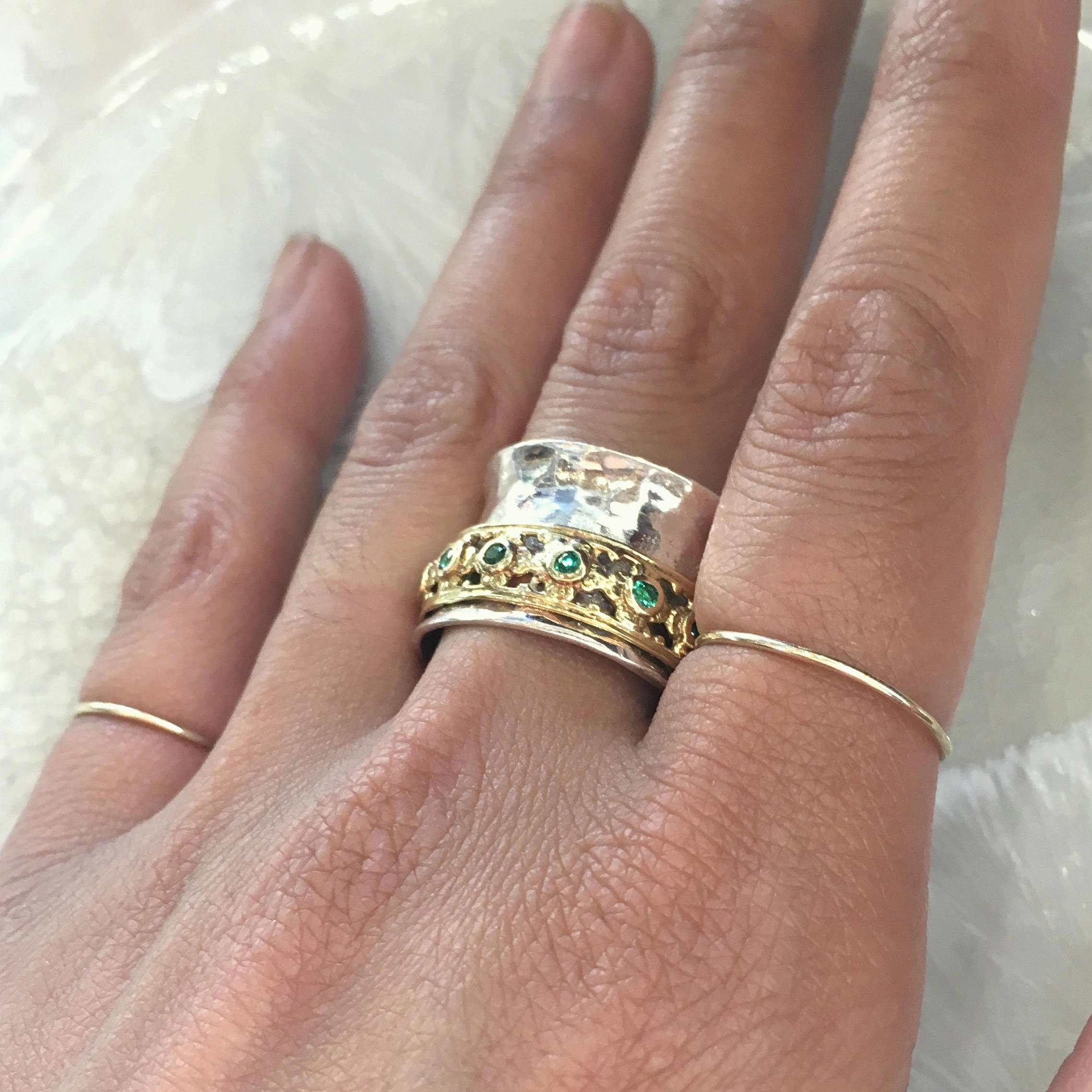 Emeralds Spinner Ring - New Beginnings 2.
