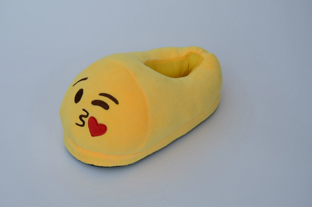 Emoji Shoes Yellow Cotton Plush Emoji Slippers Creative Funny Home Soft Shoes