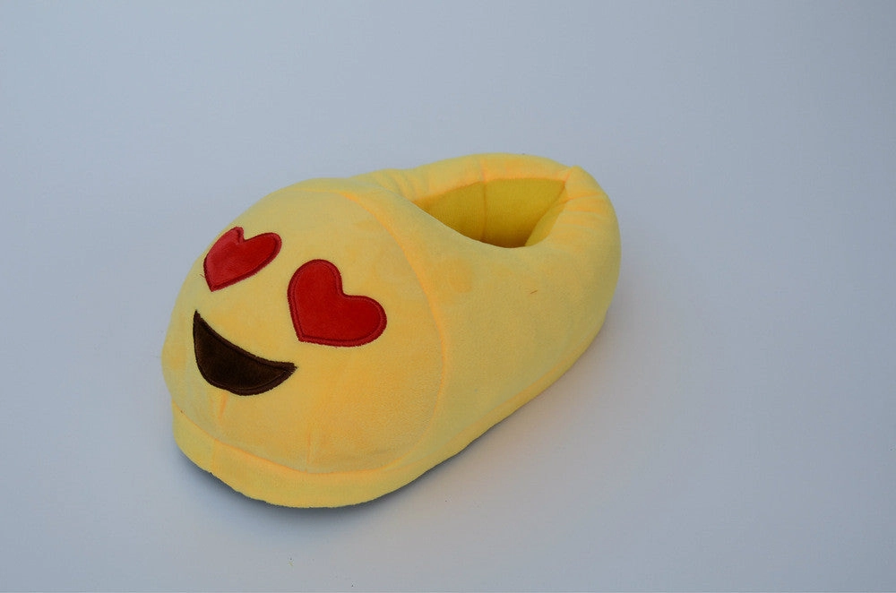 Emoji Shoes Yellow Cotton Plush Emoji Slippers Creative Funny Home Soft Shoes
