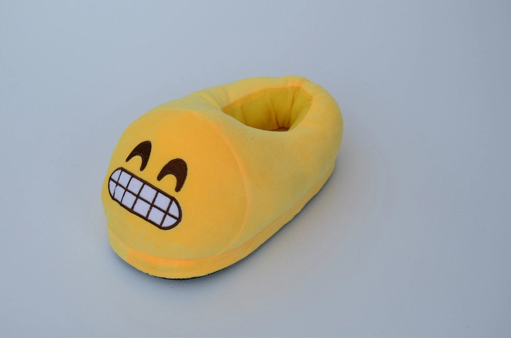 Emoji Shoes Yellow Cotton Plush Emoji Slippers Creative Funny Home Soft Shoes
