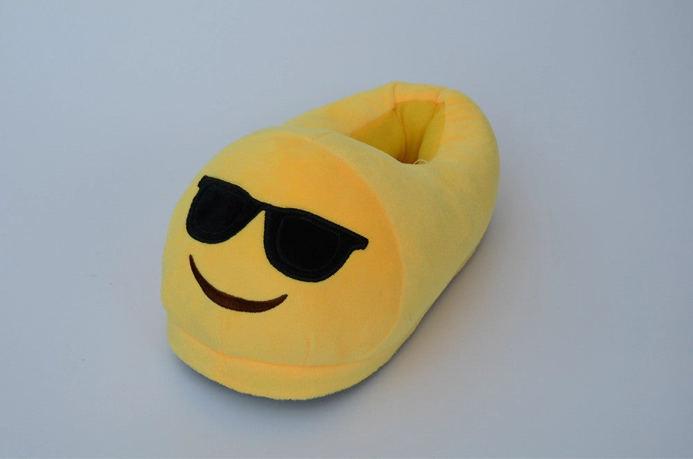 Emoji Shoes Yellow Cotton Plush Emoji Slippers Creative Funny Home Soft Shoes