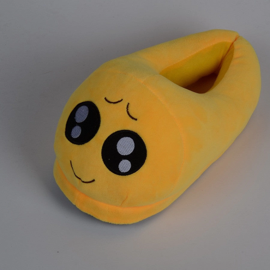 Emoji Shoes Yellow Cotton Plush Emoji Slippers Creative Funny Home Soft Shoes