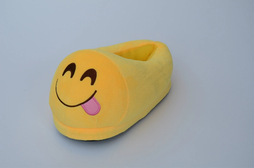Emoji Shoes Yellow Cotton Plush Emoji Slippers Creative Funny Home Soft Shoes
