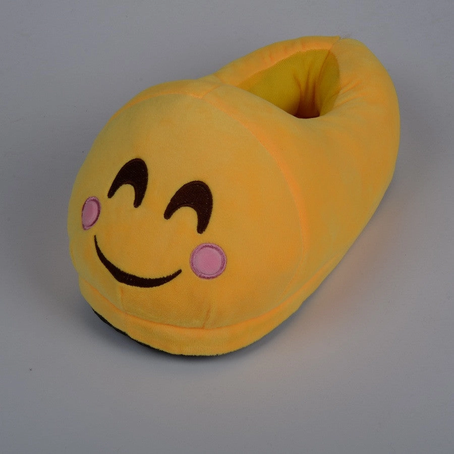 Emoji Shoes Yellow Cotton Plush Emoji Slippers Creative Funny Home Soft Shoes