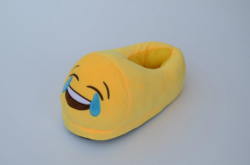 Emoji Shoes Yellow Cotton Plush Emoji Slippers Creative Funny Home Soft Shoes