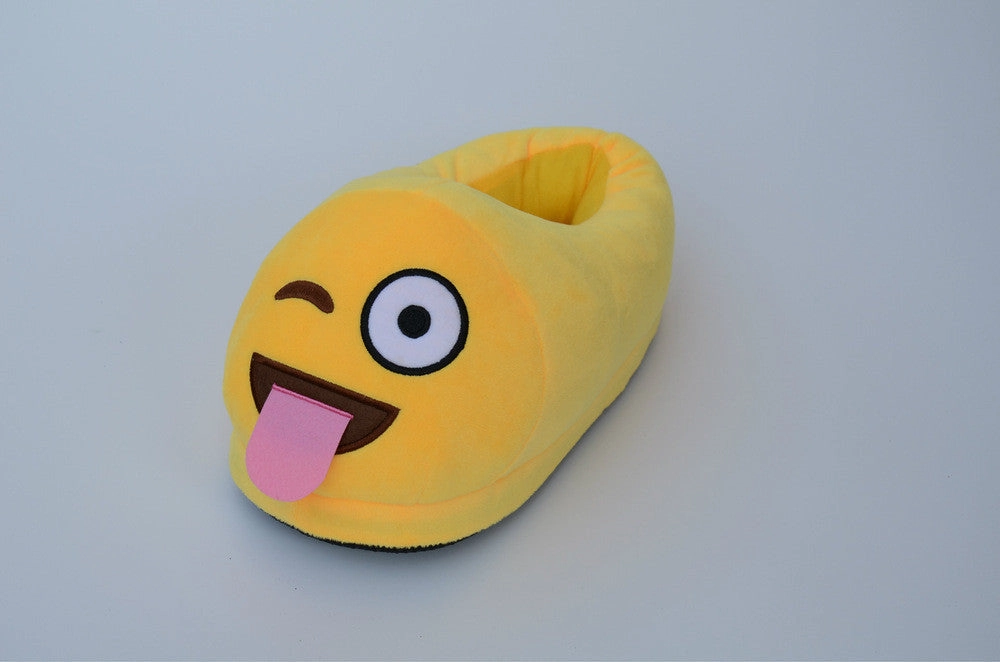 Emoji Shoes Yellow Cotton Plush Emoji Slippers Creative Funny Home Soft Shoes