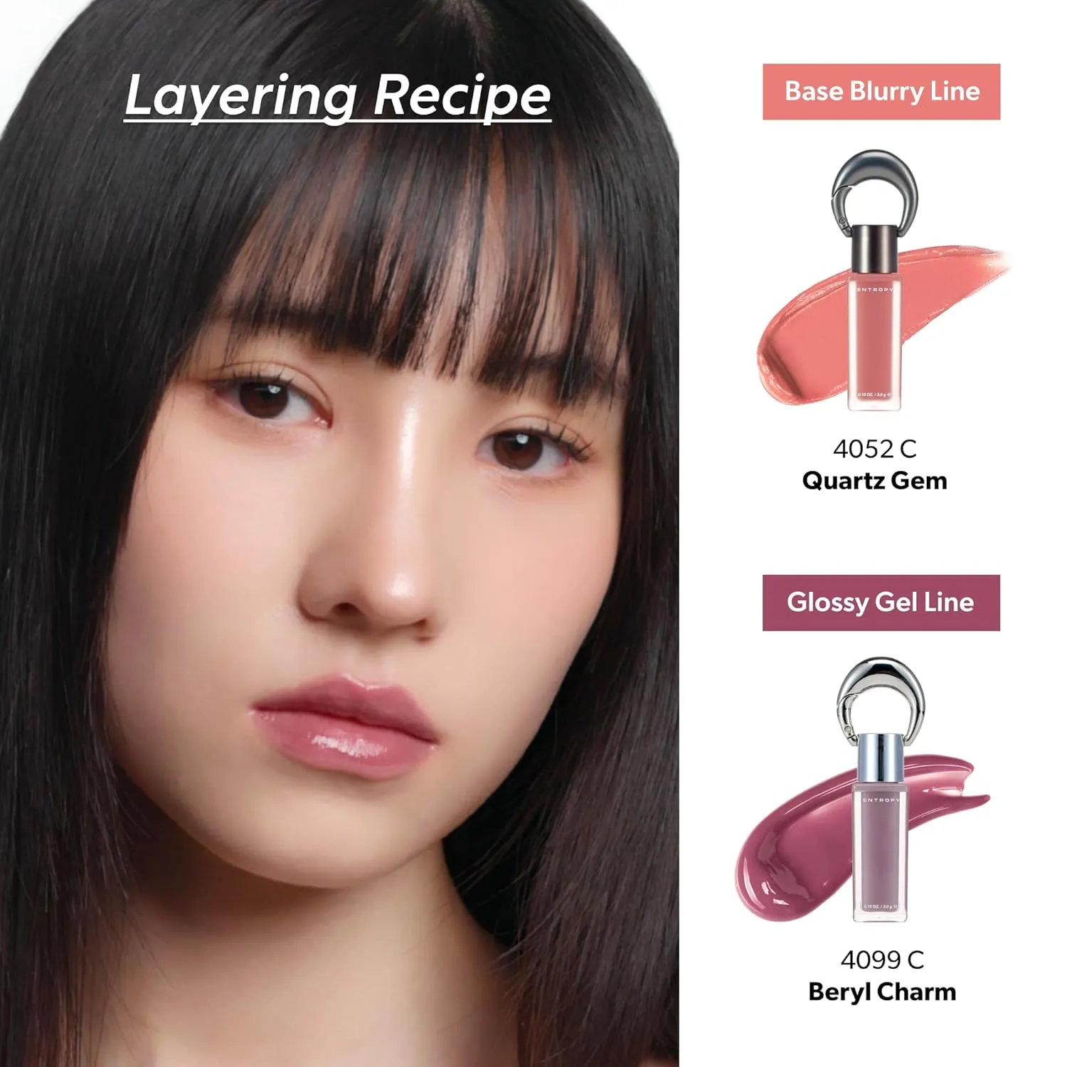 ENTROPY Makeup 2-in-1 Charm Shiny Glowy Lip & Cheek Gloss Tint Keychain, High Pigment Glossy Lip Color & Plumping Gloss, C5 Amber Charm