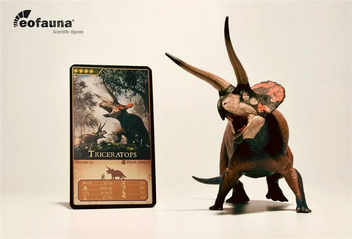 Eofauna 135 Triceratops Figure Realistic Ceratopsidae Dinosaur PVC Collector Toys Animal Model Decoration Gift for Adult (Dominant)