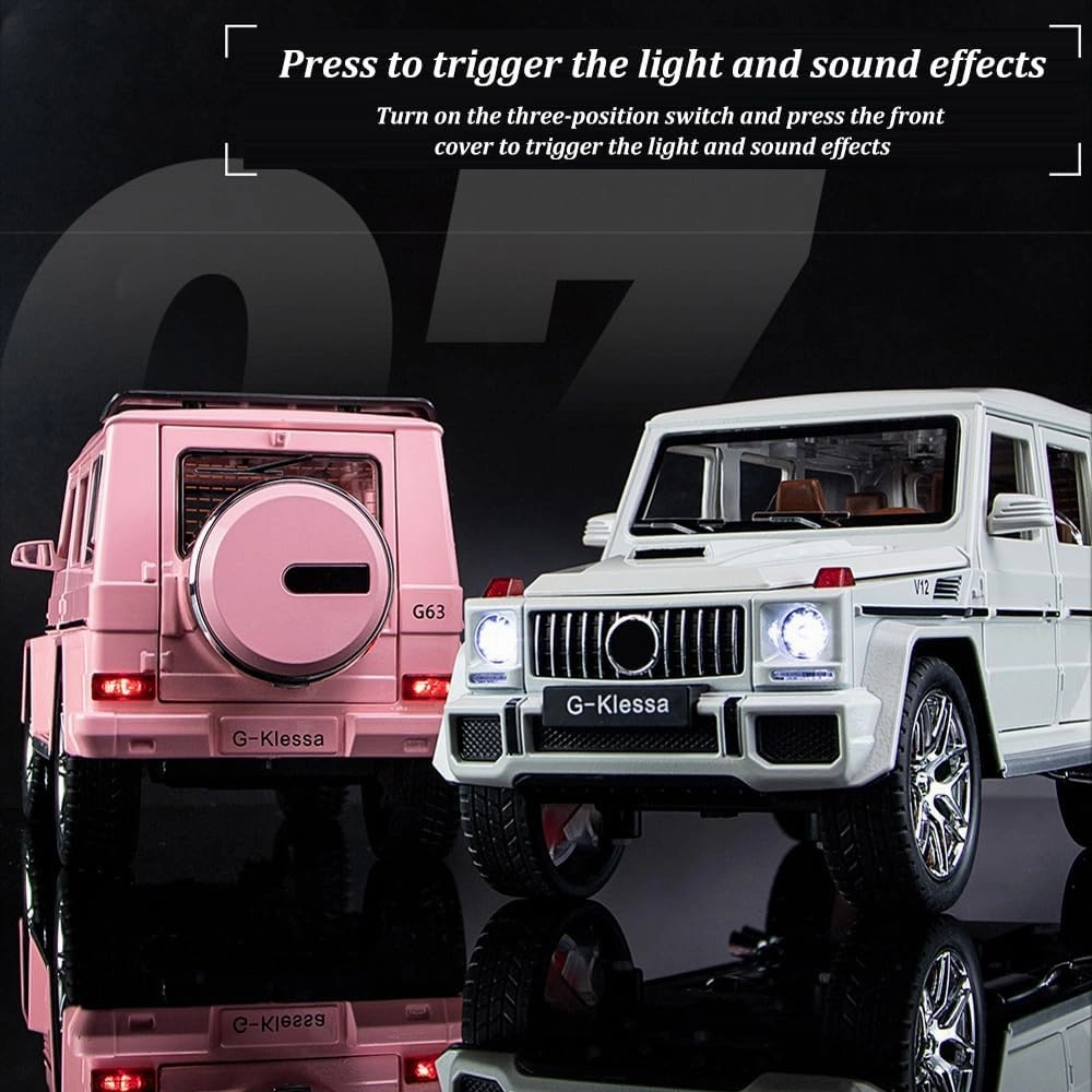 EROCK 1/24 Die-Cast Car Model Collectible Benz G63 AMG Model Car with Lights and Sound, Alloy Pull Back Toy car Toy Vehicle for Adult Boys Girls Gift