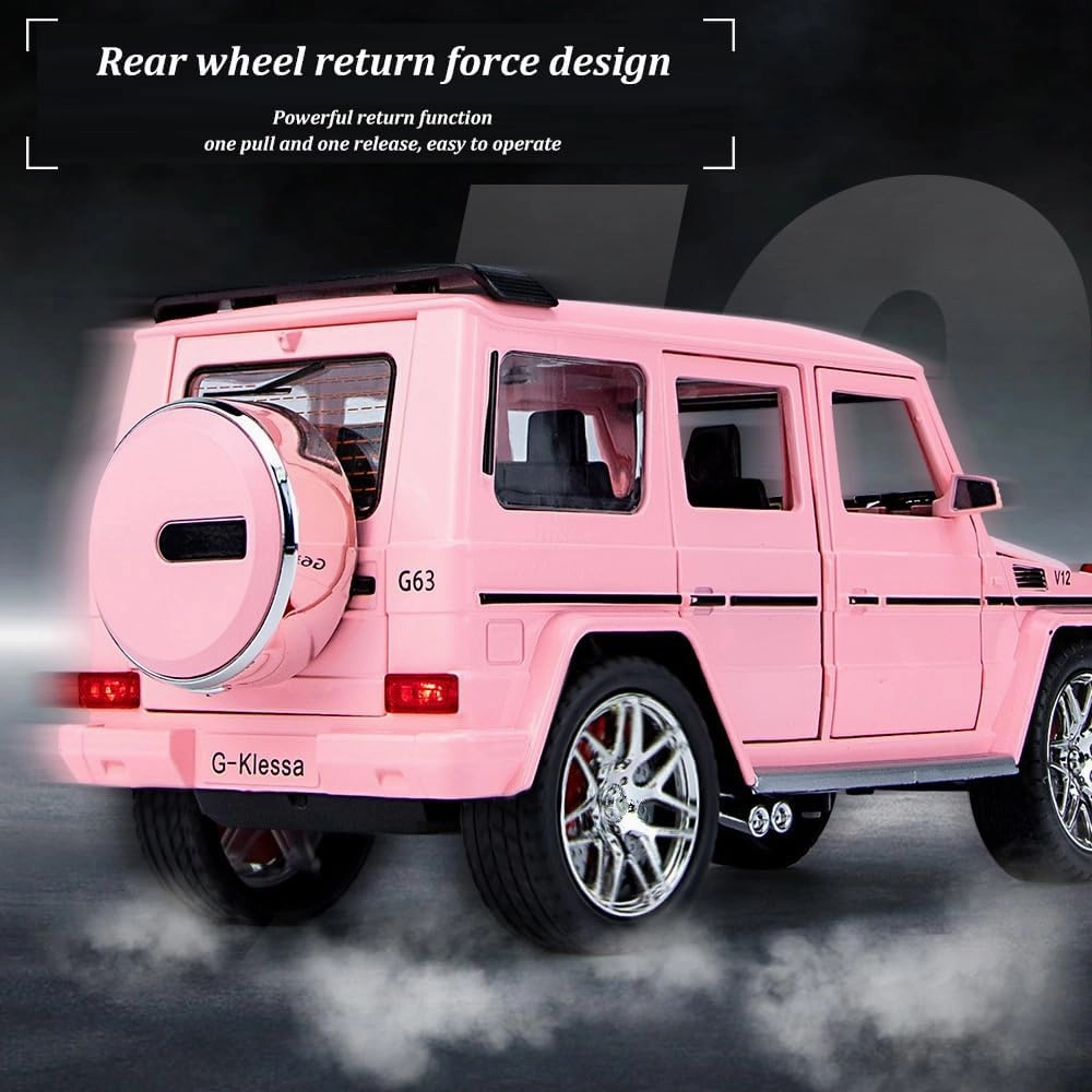 EROCK 1/24 Die-Cast Car Model Collectible Benz G63 AMG Model Car with Lights and Sound, Alloy Pull Back Toy car Toy Vehicle for Adult Boys Girls Gift
