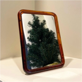 Espejo Men's and Women's Reputation is Simple Single-Sided Mirror Desktop Mirror Small Size High-Definition Vertical Mirror Amber Dressing Mirror Makeup Mirror