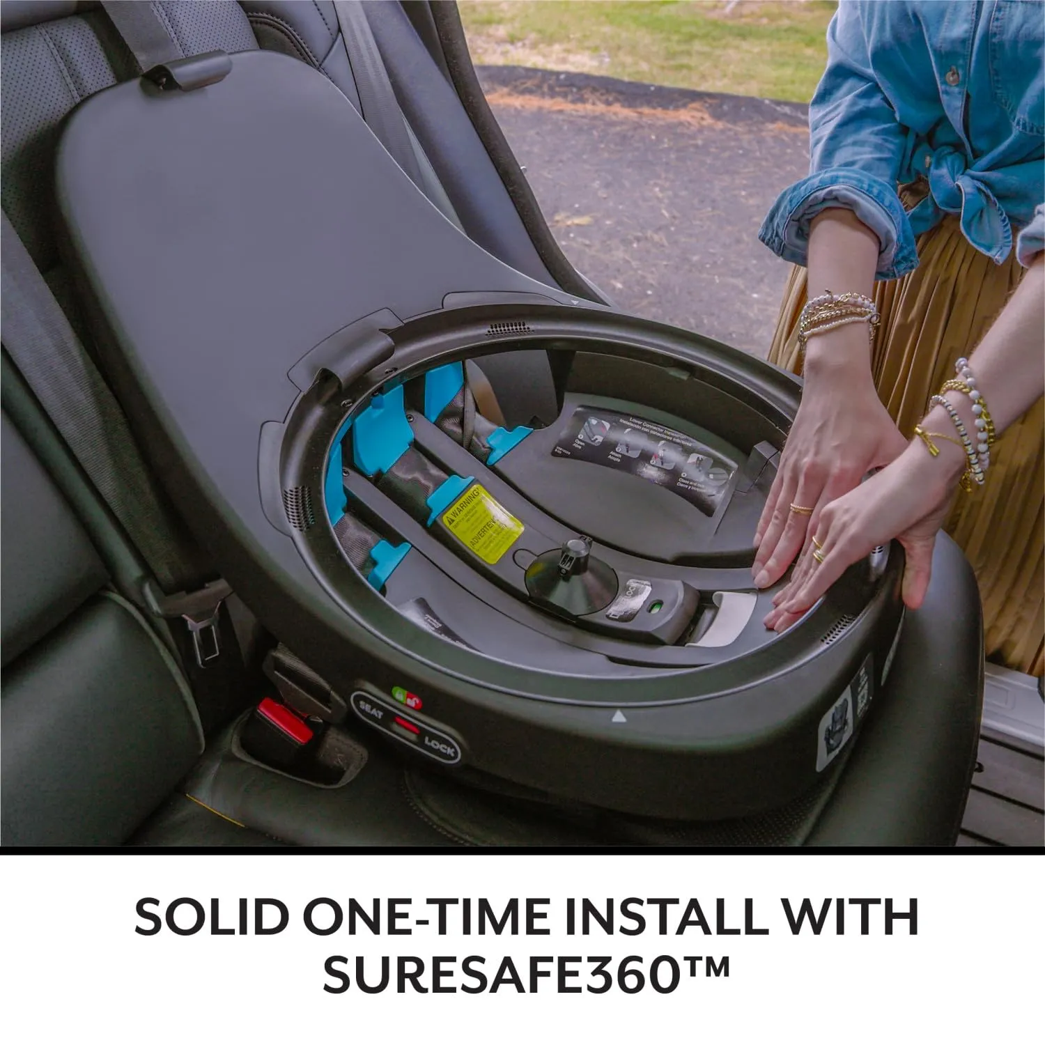 Evenflo Gold Revolve360 Slim 2-in-1 Rotational Car Seat with Green & Gentle Fabric (Peridot Green)