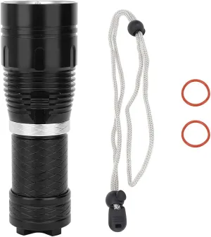 EVTSCAN Black Aluminum L2 LED Diving Flashlight Stepless Dimming Waterproof Underwater Lantern Torch for Camping