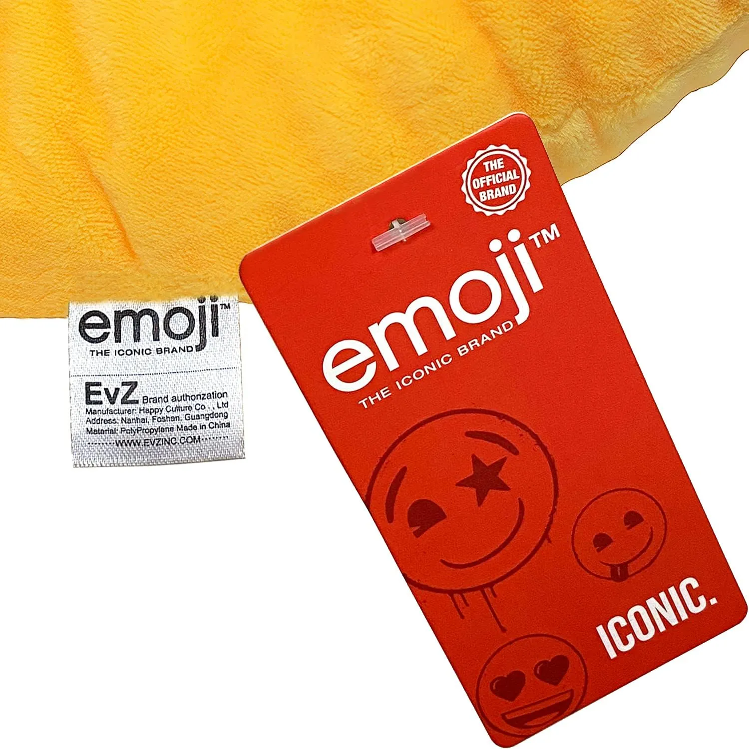 EvZ Emoji Blankly Face Emoticon Cushion Stuffed Plush Soft Pillow, Official Certified, 32cm Yellow