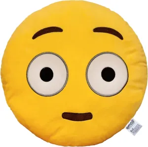 EvZ Emoji Blankly Face Emoticon Cushion Stuffed Plush Soft Pillow, Official Certified, 32cm Yellow