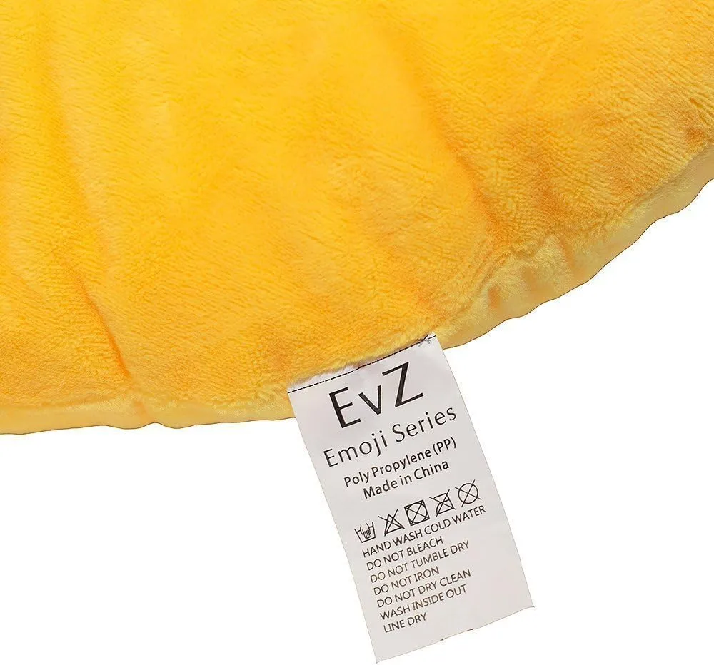 EvZ Emoji Confused Face Emoticon Cushion Stuffed Plush Soft Pillow, Official Certified, 32cm Yellow