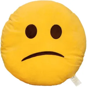 EvZ Emoji Confused Face Emoticon Cushion Stuffed Plush Soft Pillow, Official Certified, 32cm Yellow