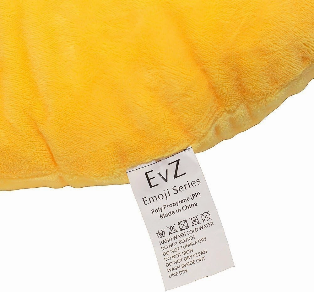 EvZ Emoji Cheese Smile Face Emoticon Cushion Stuffed Plush Soft Pillow, Official Certified, 32cm Yellow
