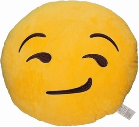 EvZ Emoji Cheese Smile Face Emoticon Cushion Stuffed Plush Soft Pillow, Official Certified, 32cm Yellow