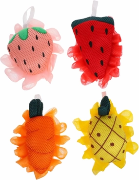 Exfoliating Balls Pack Large Watermelon Carrot Scrubbers Shower for Body Skin Gentle Cleansing