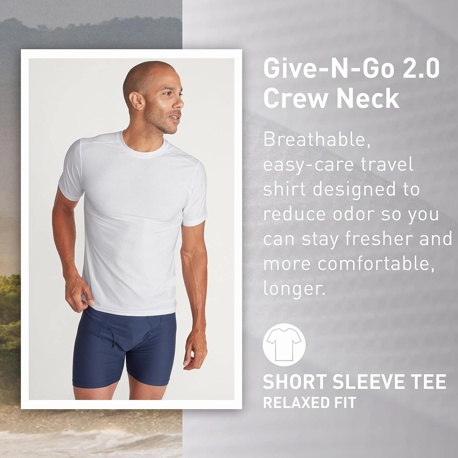 ExOfficio Men's Give-N-Go 2.0 Crew Neck - Breathable Durable Easy Care Travel Undershirt