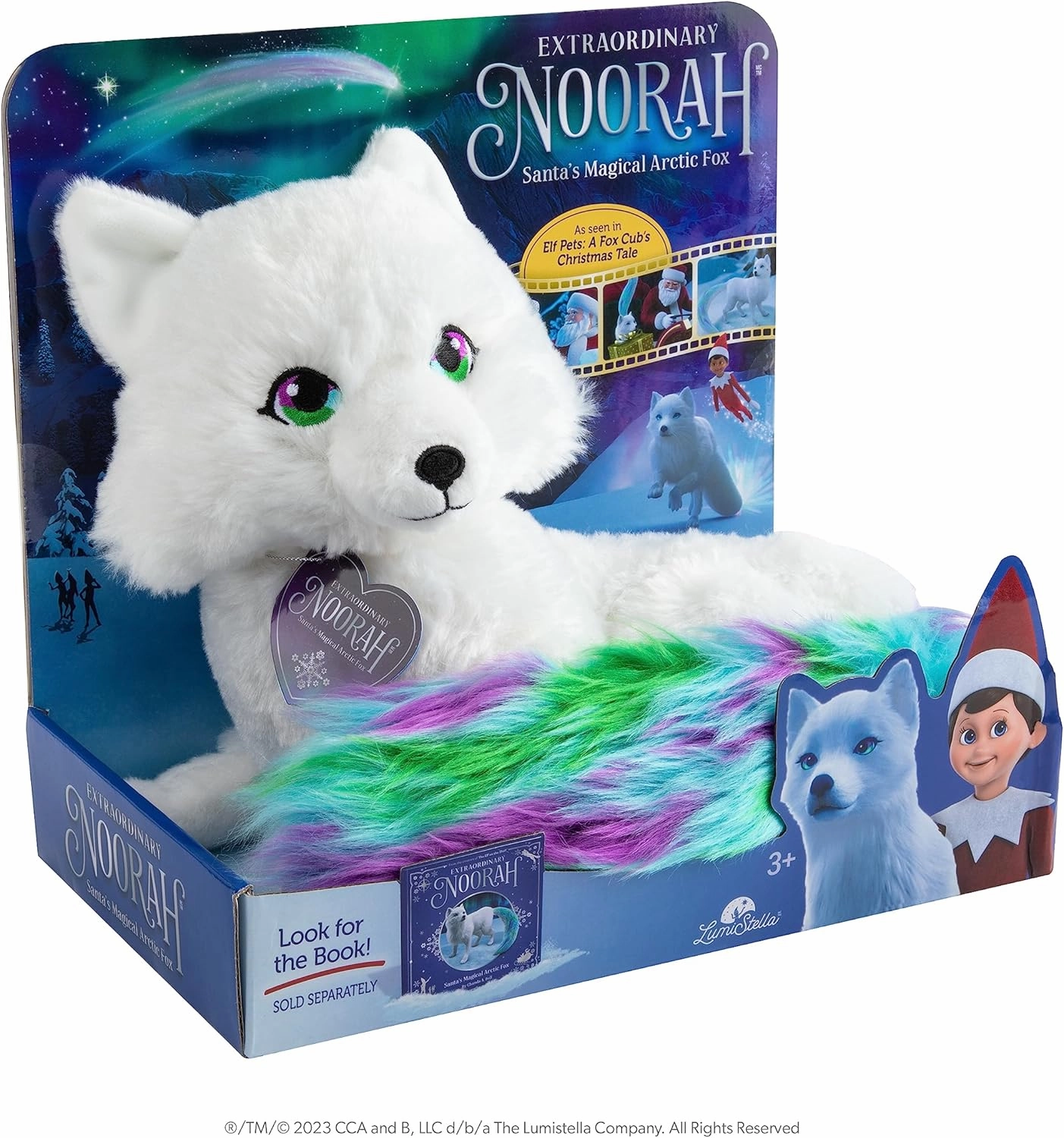 Extraordinary Noorah Plush - 9-Inch Deluxe Animal Plush with Northern Lights-Inspired Tail - As Seen in Elf Pets: A Fox Cub's Christmas Tale - Arctic Fox Pal of The Elf on the Shelf