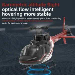 F08 Remote Controlled Helicopter 2Batteries 2.4Ghz 6CH 206 RC Heli Aileronless 6-Axis Gyroscope Altitude Hovering Brushless Motor Optical Flow Fly Upside Down 6G/3D Stabilized for Adults Expert