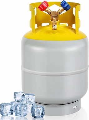 FAHKNS 30 LB Refrigerant Recovery Tank for R12, R22, R134A, R410A Refrigerant with 1/4 SAE Y-Valve Liquid/Vapor Reclaim Tank AC Freon Recovery Tank Refrigerant Recovery Cylinder Tank Reusable
