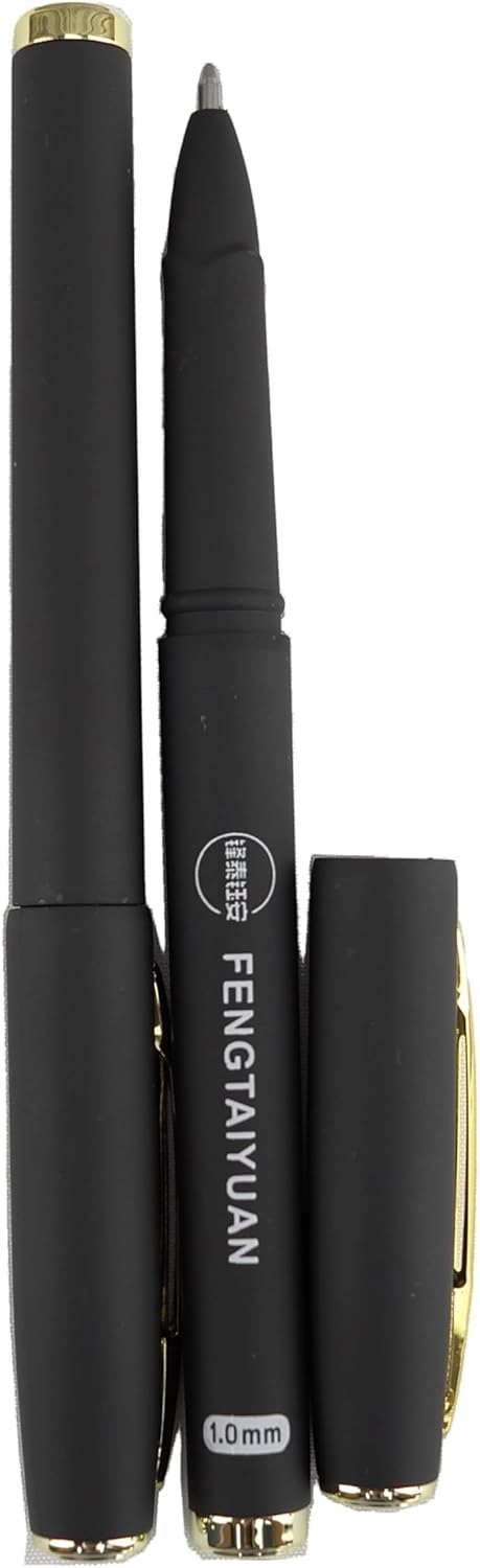Fengtaiyuan Black Gel Ink Rollerball Pens - Comfortable Non-Slip Grip, Writting Smooth, Black Ink, Bold Point, 1.0mm Quick-Drying Ink, 18-Piece Box (10P18)