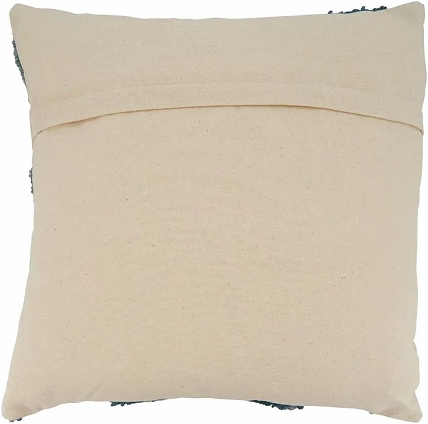 Fennco Styles Crackle Embroidered Cotton Decorative Throw Pillow 20" W x 20" L - Blue Textured Cushion for Home, Couch, Living Room and Office Décor