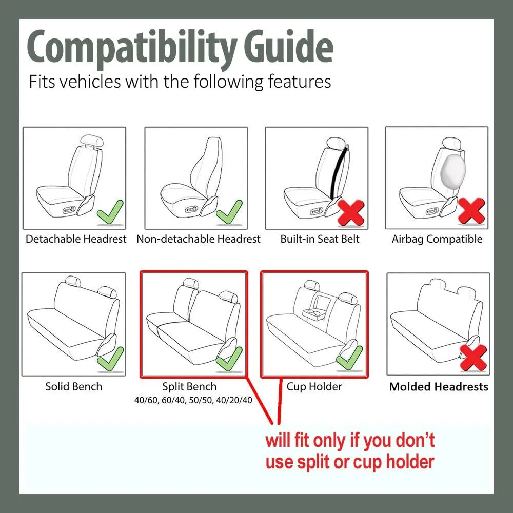 FH Group Automotive Car Accessories Full Set Purple Cloth Universal Fit Seat Covers, High Back Front Seat Covers for SUV, Sedan, Van Seat Cover, Car Seat Cover Combo Small Car Seat Cover Design