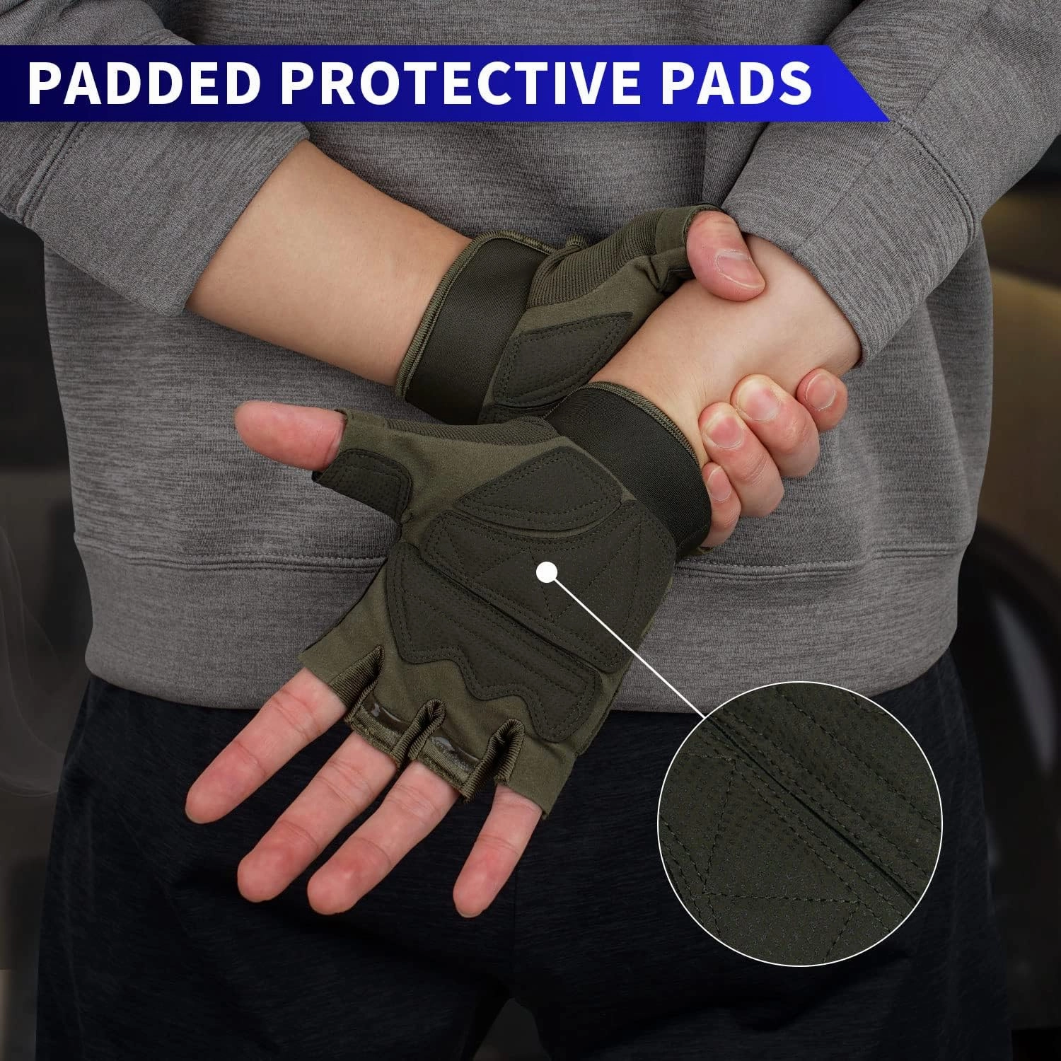 FIORETTO Fingerless Gloves for Airsoft Shooting Half Finger Hunting Hiking Cycling Driving Motorcycle Climbing Work Gloves M210603