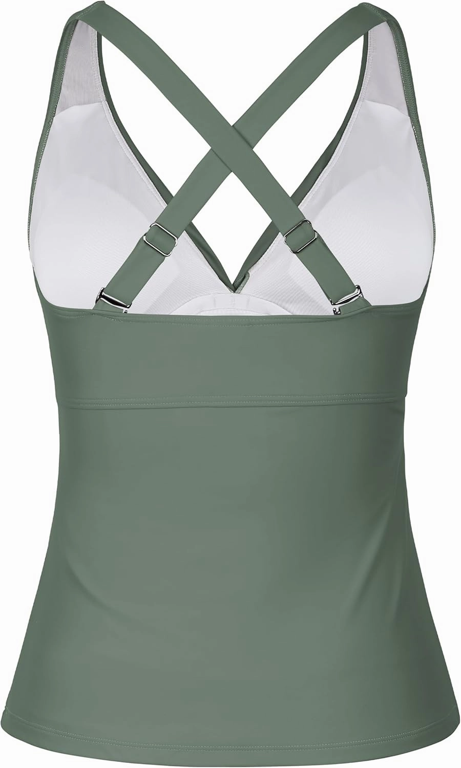 Firpearl Women Underwire Tankini Top Only Twist V Neck Swimsuits for Big Busted Ruched Tummy Control Bathing Suits Top