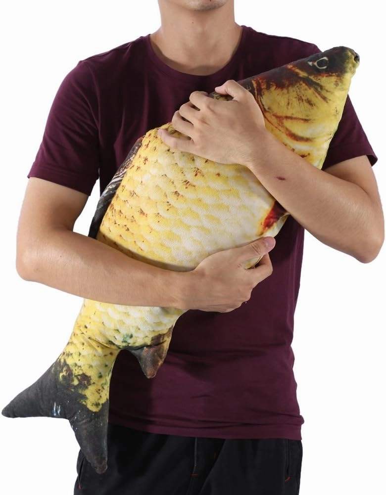 Fish Shape Cushion, Creative Carp Fish Pillow, Sofa Decorative Pillow, Plush Fish Shape Pillow, Creative 3D Carp Fish Shape Simulation Cushion Throw Pillow Children Gift Sofa Home Decor(60CM)