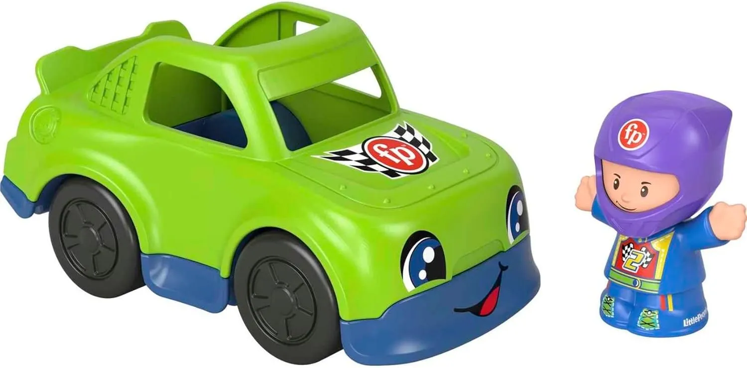 Fisher-Price Little People Race Car, push-along vehicle and figure set for toddlers and preschool kids ages 1-5 years
