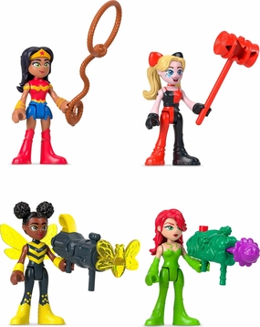 Fisher-Price Imaginext DC Super Friends Toys Rivals Figure Set with Wonder Woman Harley Quinn & Poison Ivy for Pretend Play Kids Ages 3  Years