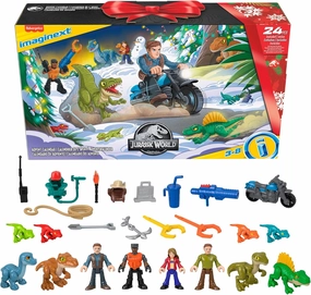 Fisher-Price Imaginext Jurassic World Advent Calendar, Christmas Gift of 25 Dinosaur Toys & Figures for Preschool Kids Ages 3  Years