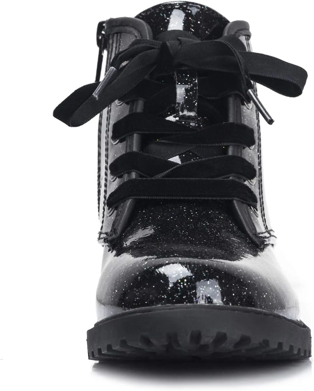 FITORY Girls/Boys Glitter Ankle Boots, Lace Up Waterproof Combat Shoes With Side Zipper for Toddler/Little Kid/Big Kid