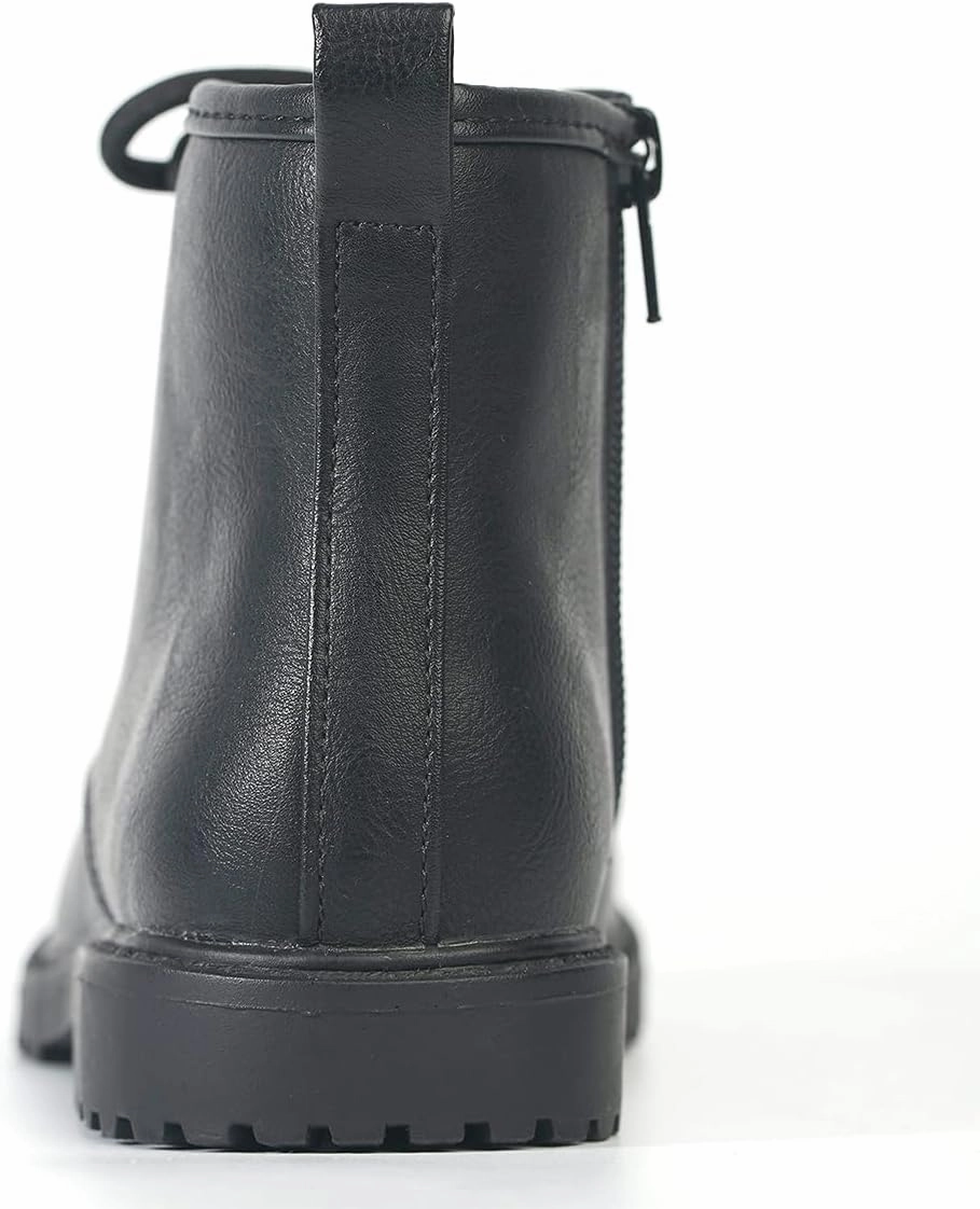 FITORY Girls/Boys Glitter Ankle Boots, Lace Up Waterproof Combat Shoes With Side Zipper for Toddler/Little Kid/Big Kid