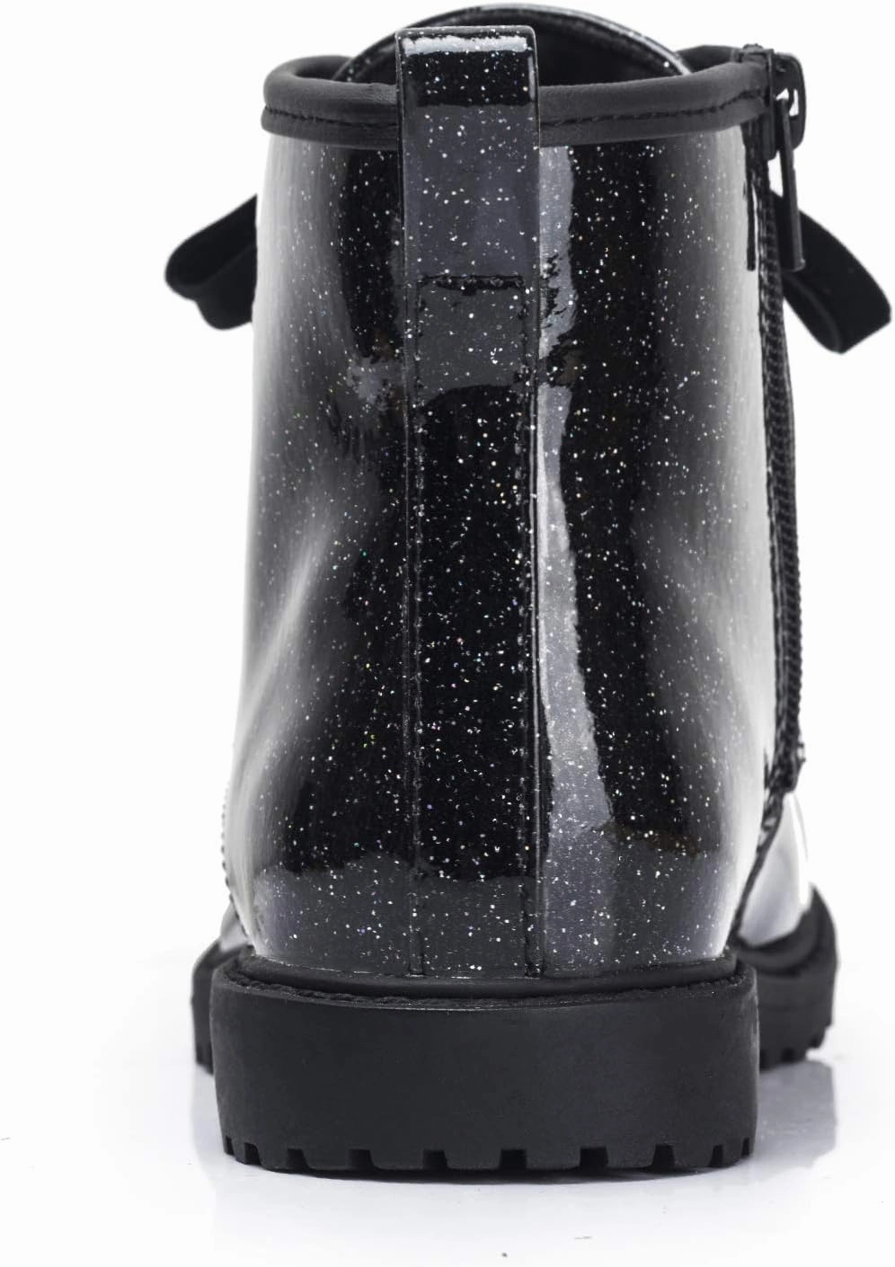 FITORY Girls/Boys Glitter Ankle Boots, Lace Up Waterproof Combat Shoes With Side Zipper for Toddler/Little Kid/Big Kid