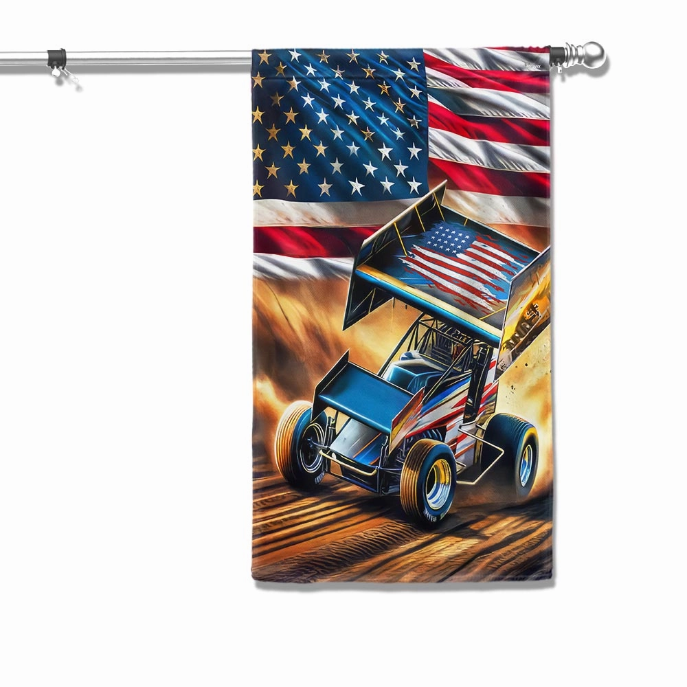 FLAGWIX Sprint Car Racing. Dirt Track Racing American Flag MLN2787F