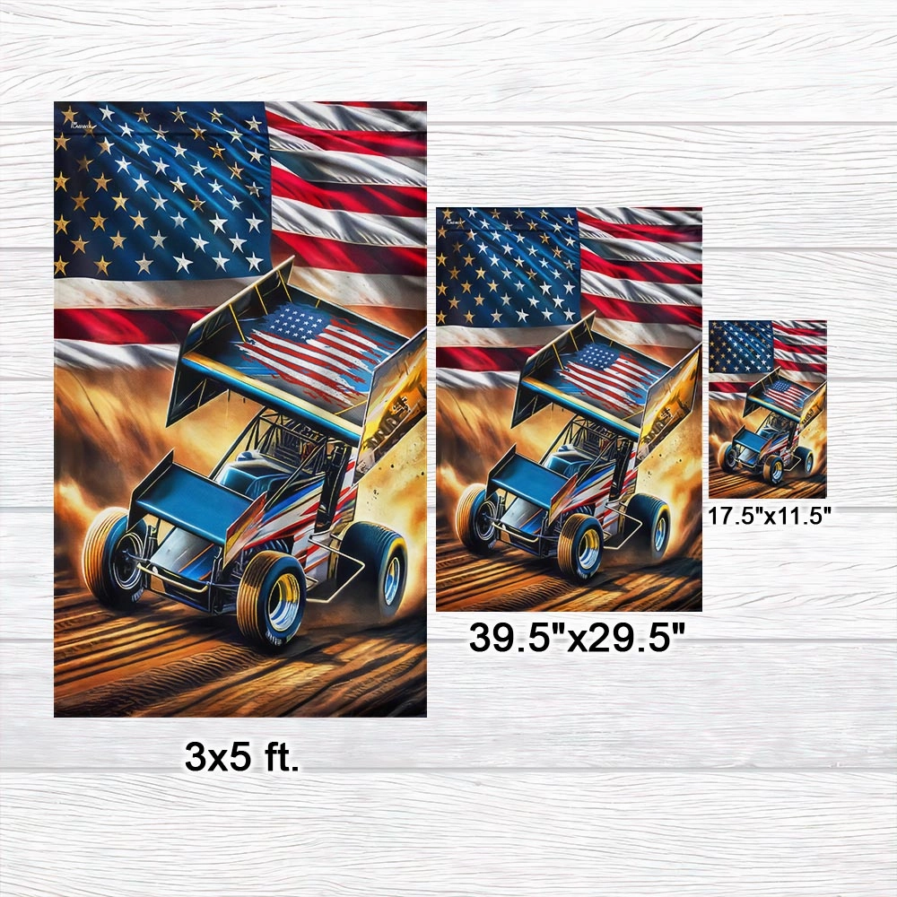 FLAGWIX Sprint Car Racing. Dirt Track Racing American Flag MLN2787F