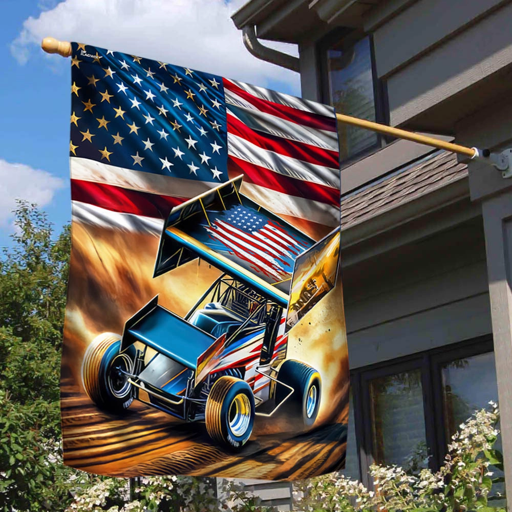FLAGWIX Sprint Car Racing. Dirt Track Racing American Flag MLN2787F