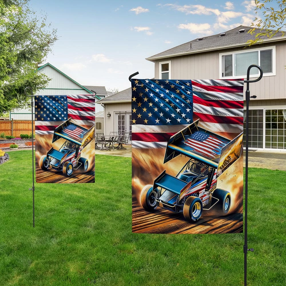 FLAGWIX Sprint Car Racing. Dirt Track Racing American Flag MLN2787F